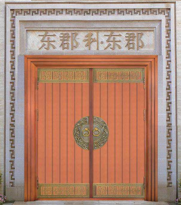 Luxury double open copper door