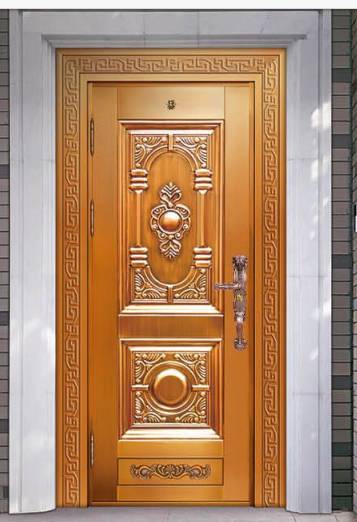 Luxury single open copper door