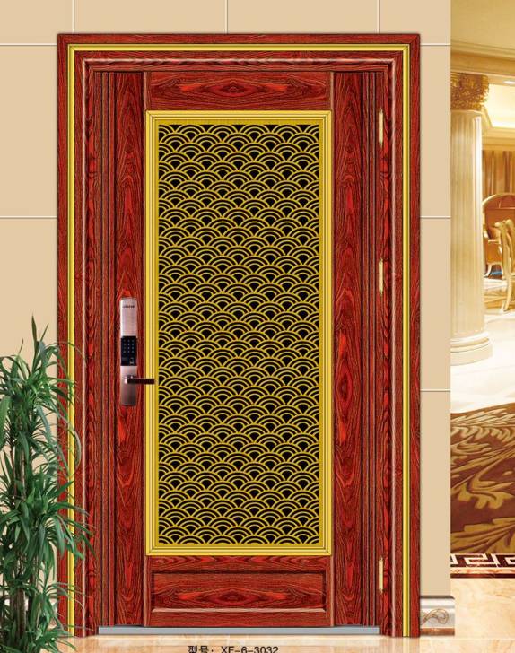 Stainless steel color steel door