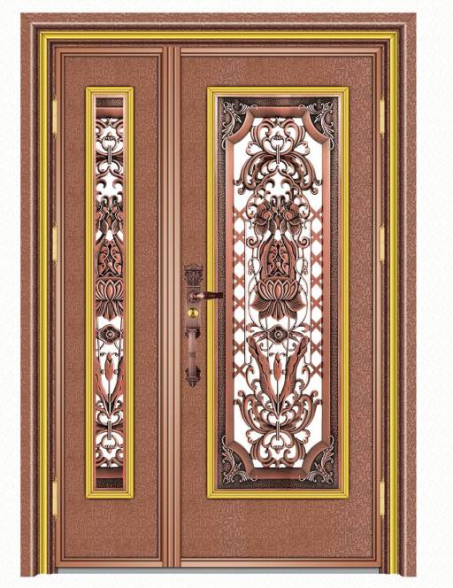 Stainless steel color steel door