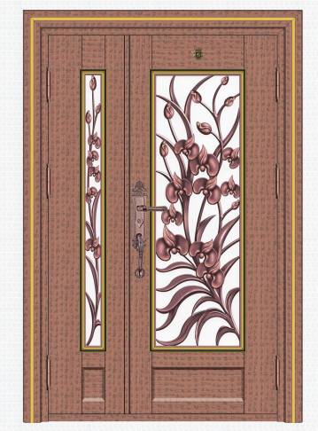 Stainless steel color steel door