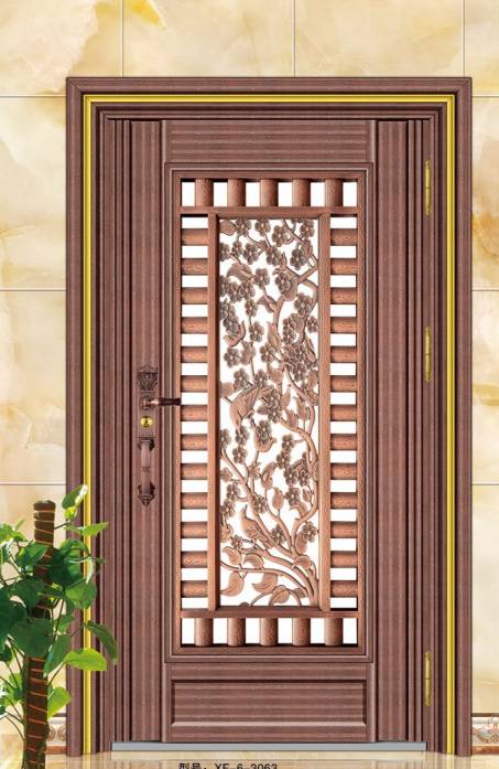 Stainless steel color steel door