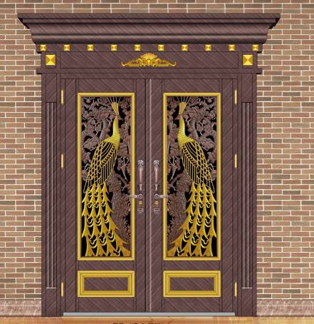 Stainless steel color steel door