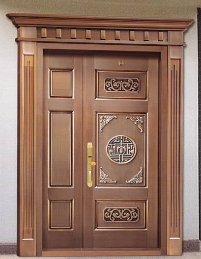 Luxury double open copper door