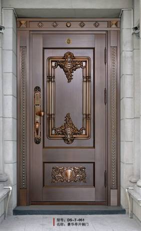 Luxury single open copper door