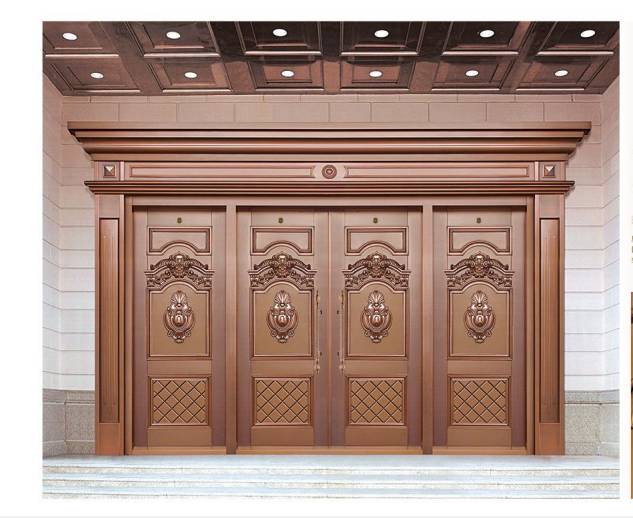 Luxury single open copper door