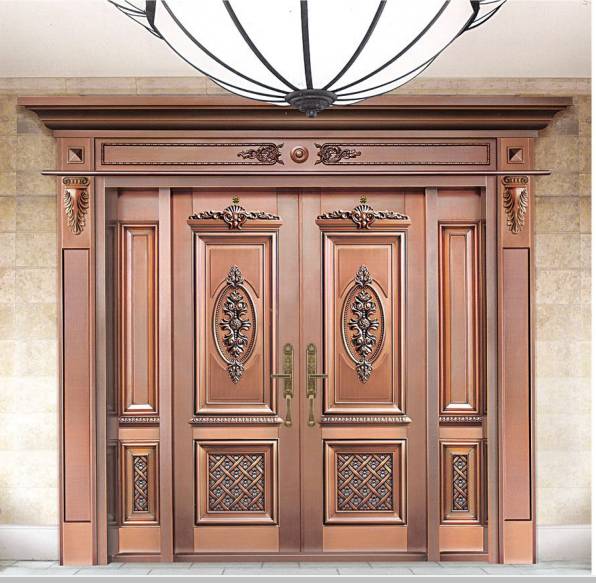 Luxury single open copper door