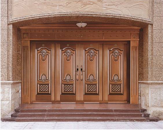 Luxury single open copper door