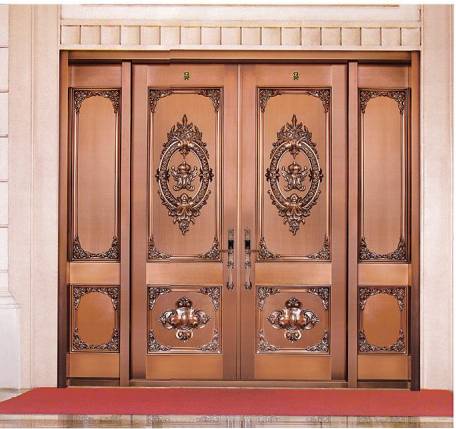 Luxury single open copper door