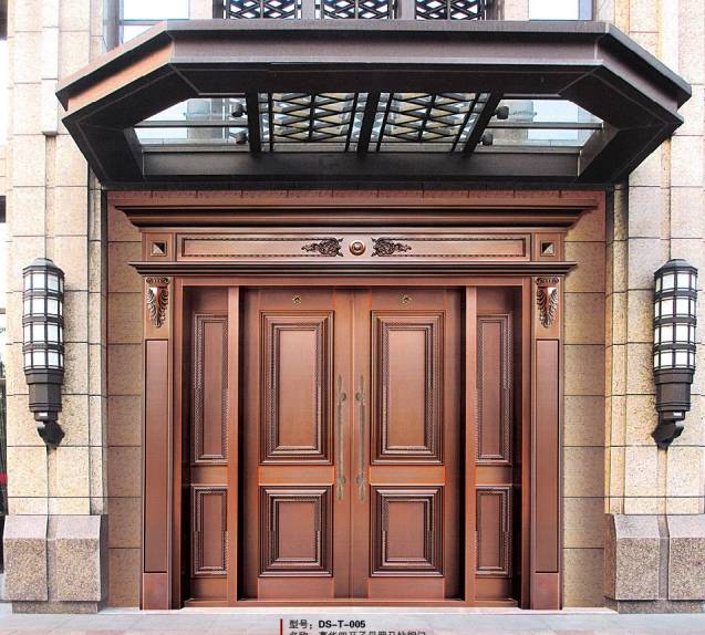 Luxury single open copper door