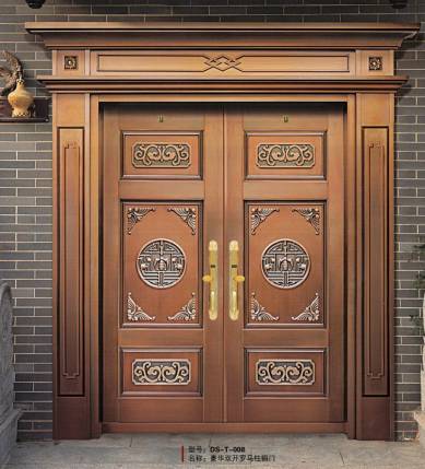 Luxury single open copper door