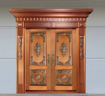 Luxury single open copper door