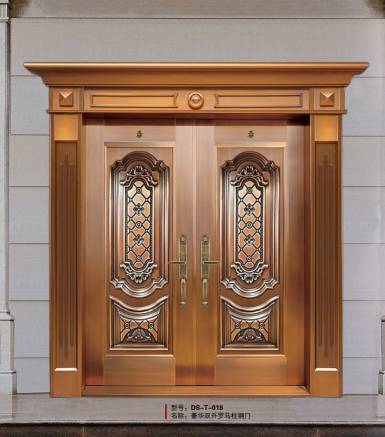 Luxury single open copper door