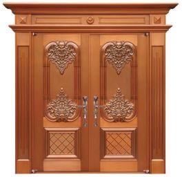 精品羅馬柱雙開銅門